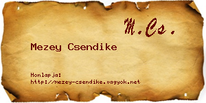 Mezey Csendike névjegykártya